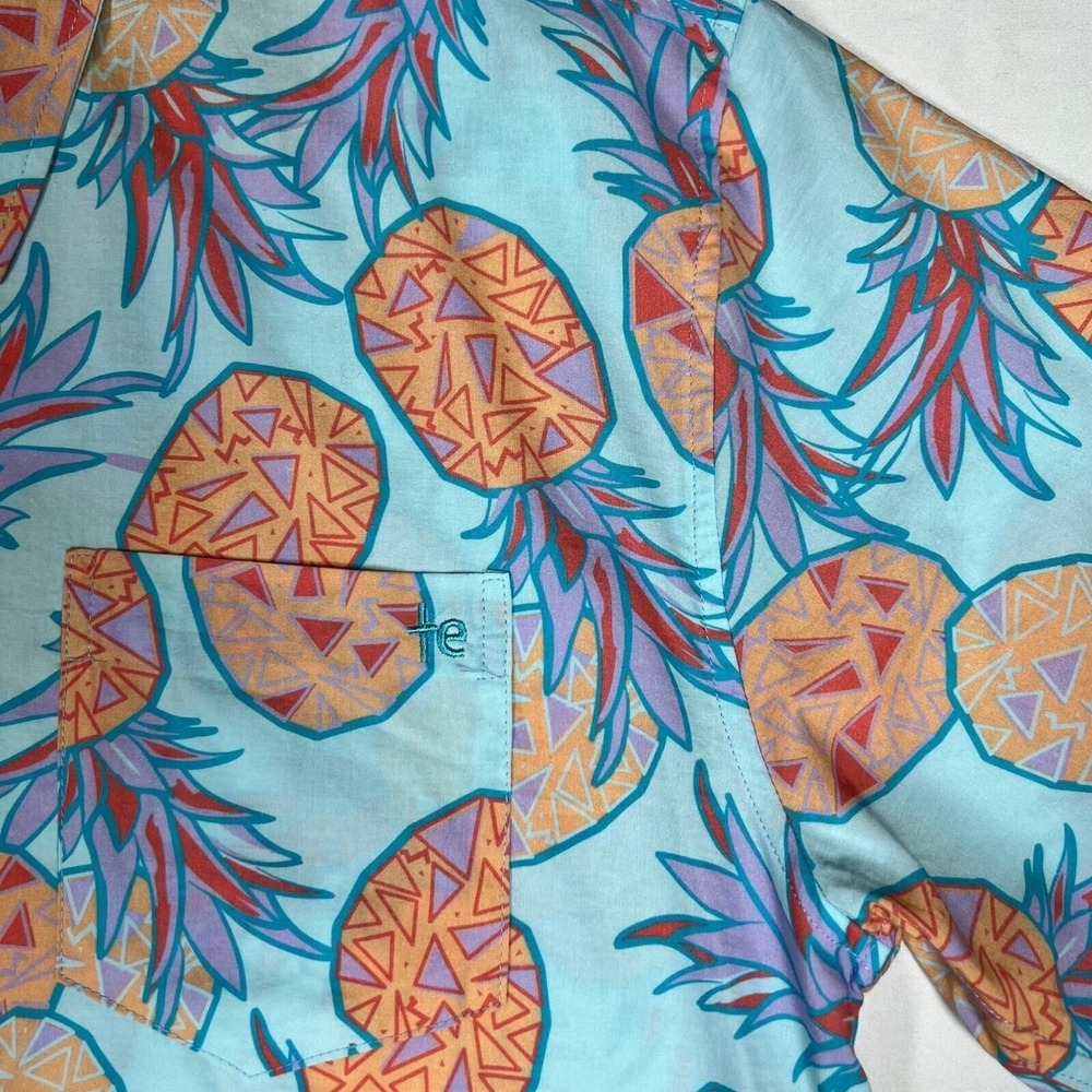 Tipsy Elves Men's Hawaiian Shirt Pineapple Print Tropical Size XL - Picture 5 of 7